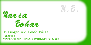 maria bohar business card
